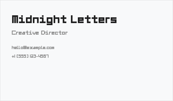 Midnight Letters Business Card
