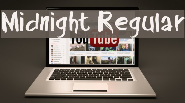 Midnight Regular Font examples