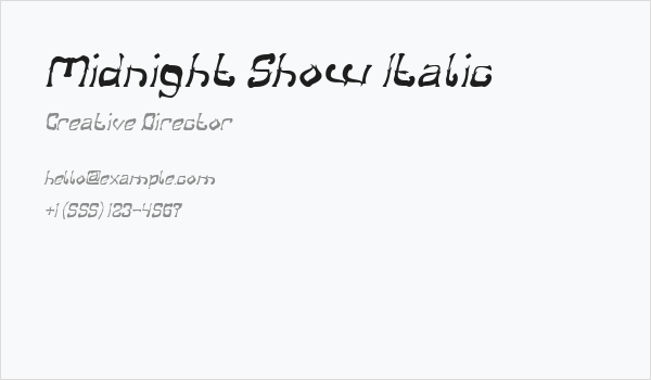 Midnight Show Italic Business Card