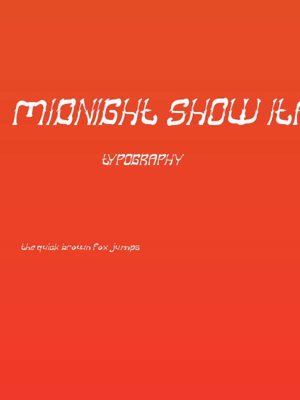 Midnight Show Italic Poster
