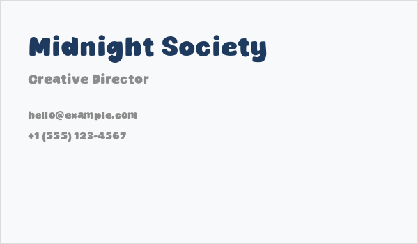 Midnight Society Business Card