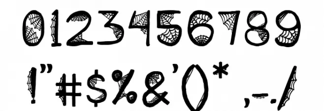Midnight Spider Font Alte caractere