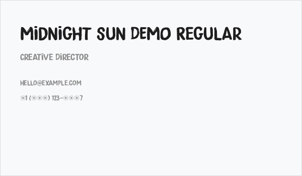 Midnight Sun DEMO Regular Business Card