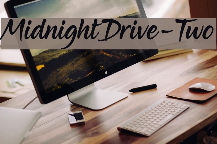MidnightDrive-Two Font examples