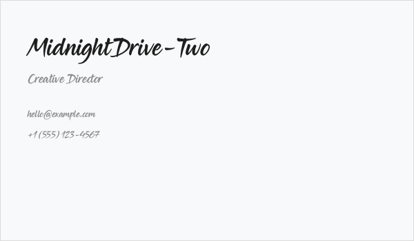 MidnightDrive-Two Business Card