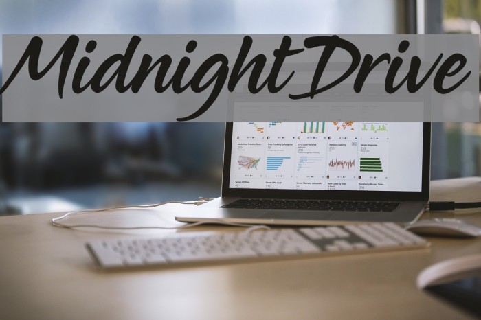 MidnightDrive Font examples