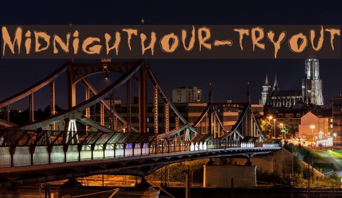 MidnightHour-Tryout Schriftart examples