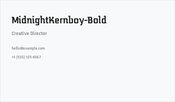 MidnightKernboy-Bold Business Card