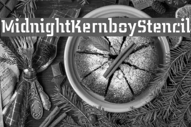 MidnightKernboyStencil Fonte examples