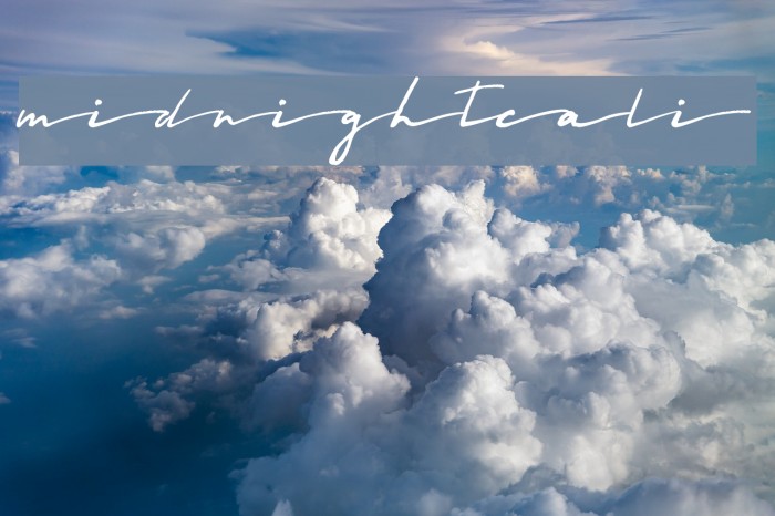 Midnightcali Font examples
