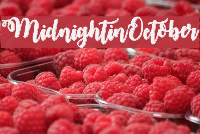 MidnightinOctober Font examples