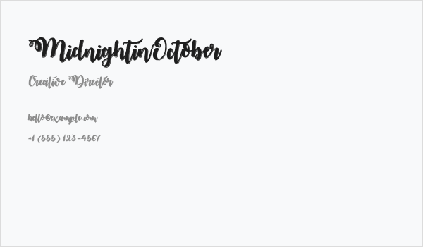 MidnightinOctober Business Card