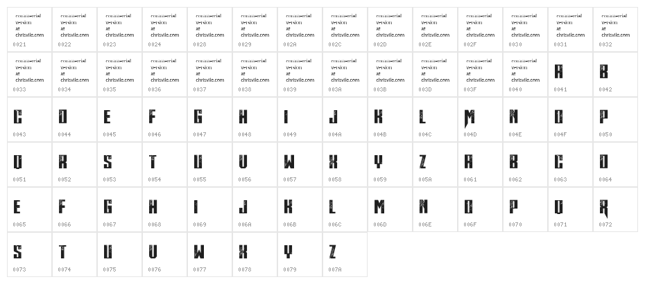 Midnite Hour Character Map