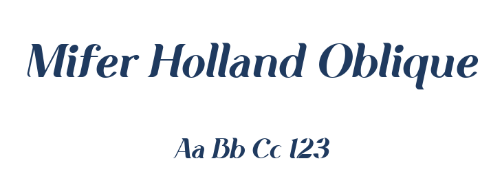 Mifer Holland Oblique Font Preview
