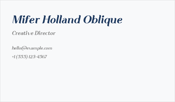Mifer Holland Oblique Business Card