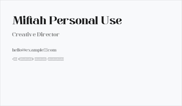 Miftah Personal Use Business Card