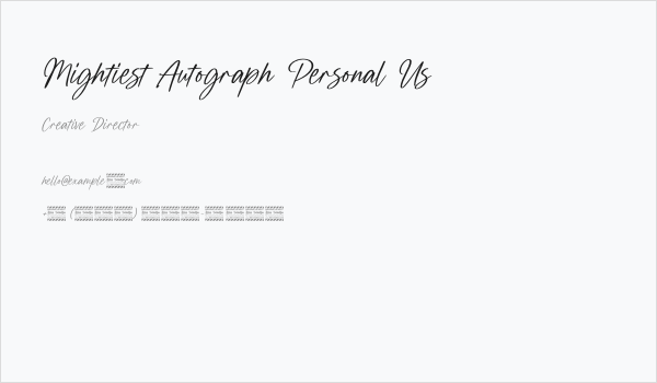 Mightiest Autograph Personal Us Business Card