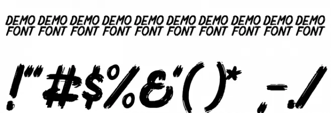 Mighty Brush Font OTHER CHARS