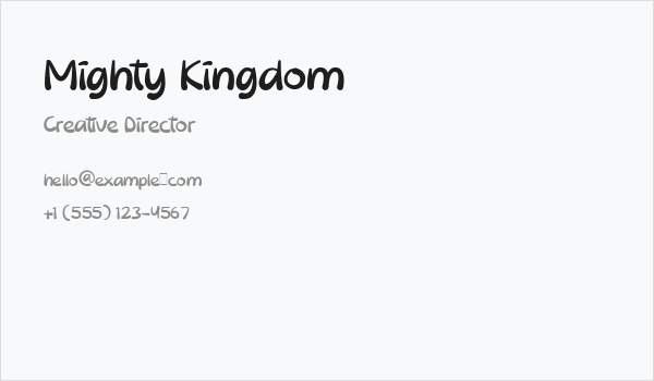 Mighty Kingdom Business Card