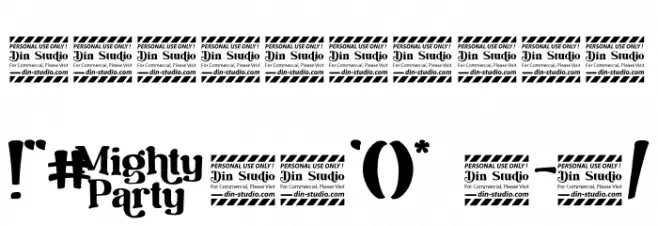 Mighty Party Personal Use Font OTHER CHARS