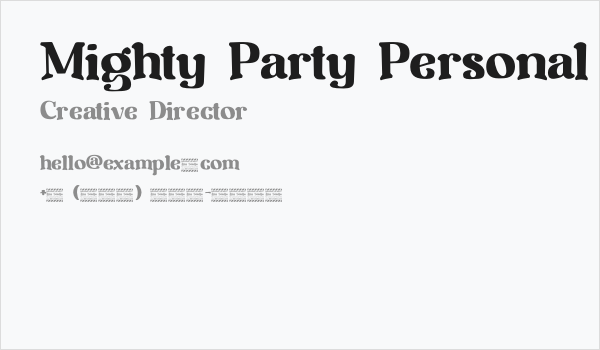 Mighty Party Personal Use Business Card