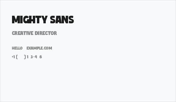 Mighty Sans Business Card