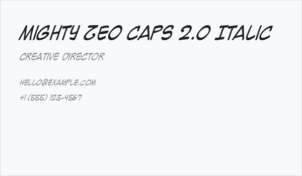 Mighty Zeo Caps 2.0 Italic Business Card