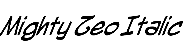 Mighty Zeo Italic  नि: शुल्क फ़ॉन्ट्स डाउनलोड