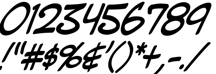 Mighty Zeo Italic Font OTHER CHARS