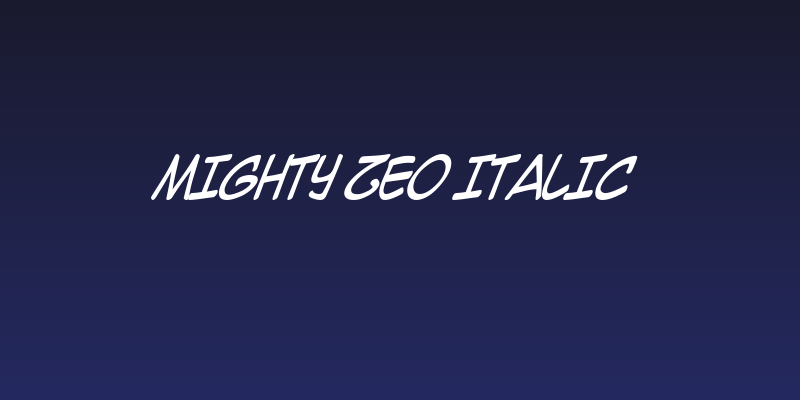 Mighty Zeo Italic Social Header