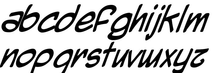 Mighty Zeo Italic Font LOWERCASE