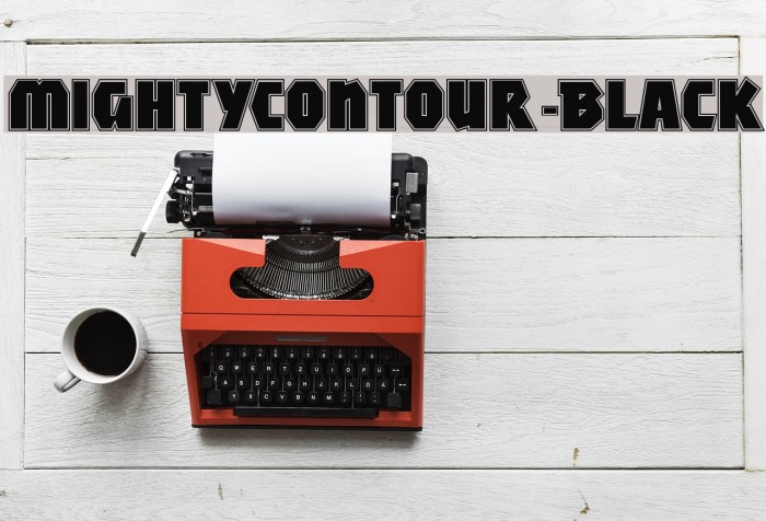 MightyContour-Black Font examples