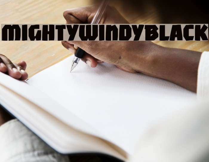 MightyWindyBlack Caratteri examples