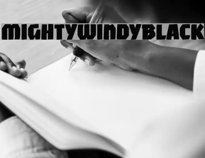 MightyWindyBlack Caratteri examples