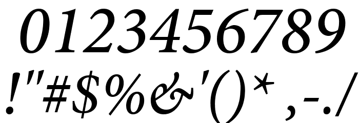 Mignon-MediumIt Font OTHER CHARS