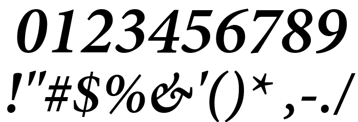 Mignon-SemiboldIt Font OTHER CHARS