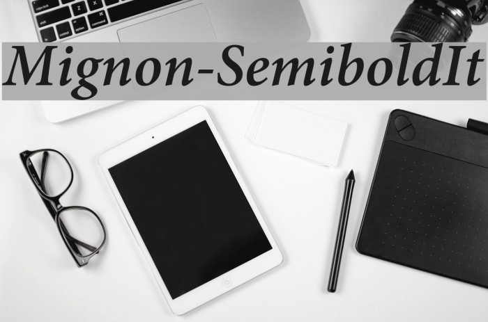 Mignon-SemiboldIt Font examples