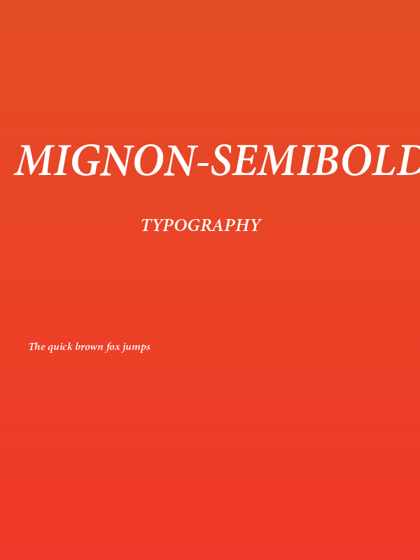 Mignon-SemiboldIt Poster