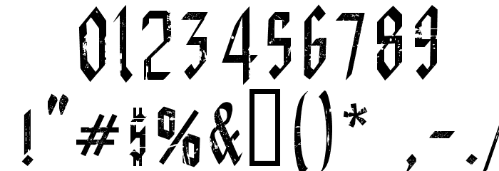 MiguelSangotischGrungeze Font OTHER CHARS