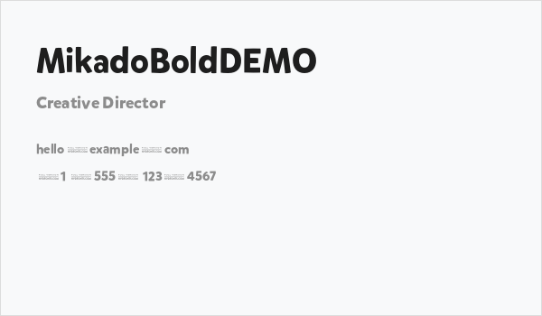 MikadoBoldDEMO Business Card