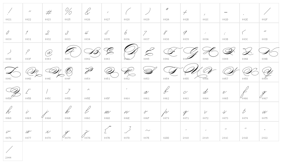 Mike Ferrari_16017 Regular Character Map