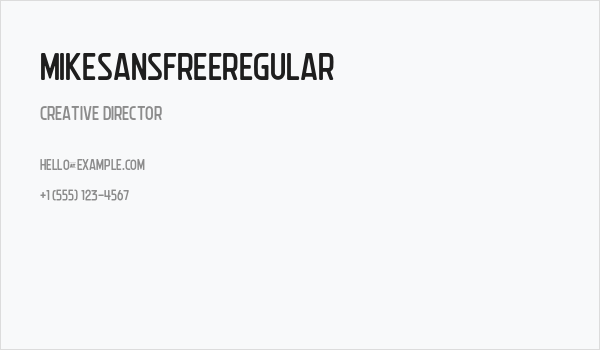 MikeSansFreeRegular Business Card
