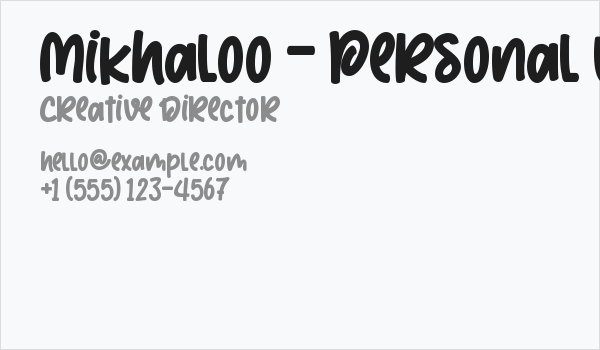 Mikhaloo - Personal use Business Card