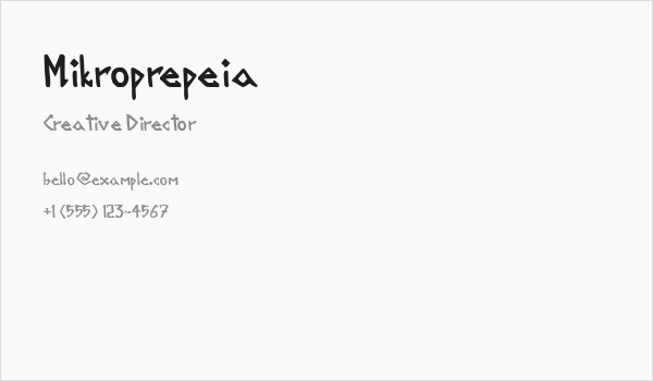 Mikroprepeia Business Card