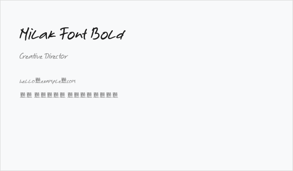 Milak Font Bold Business Card