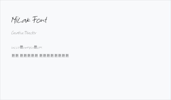Milak Font Business Card