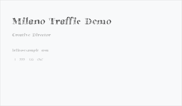 Milano Traffic Demo Business Card