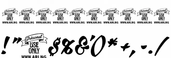 Milasian Bold PERSONAL Font OTHER CHARS