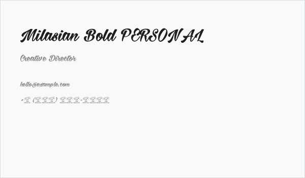 Milasian Bold PERSONAL Business Card