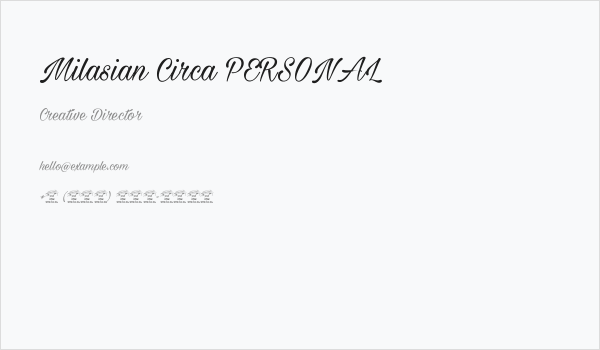 Milasian Circa PERSONAL Business Card